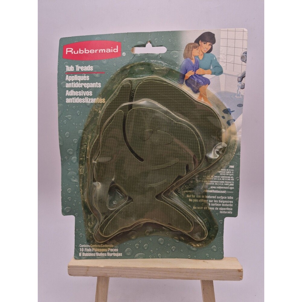 Rubbermaid Tub Treads Non-Slip Fish Anti-Slip Stickers Green 16 Pack